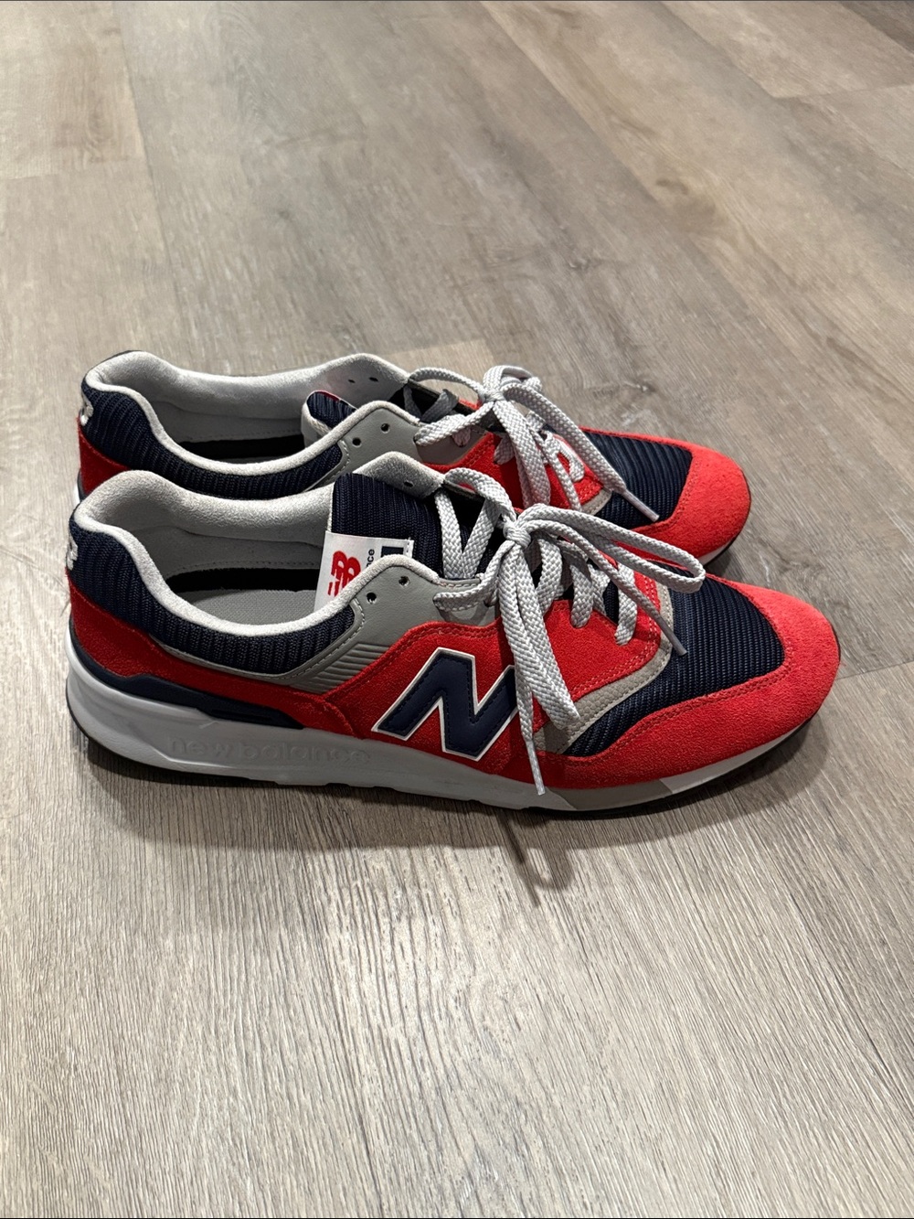 New Balance 997H Red and Navy Athletic Sneakers